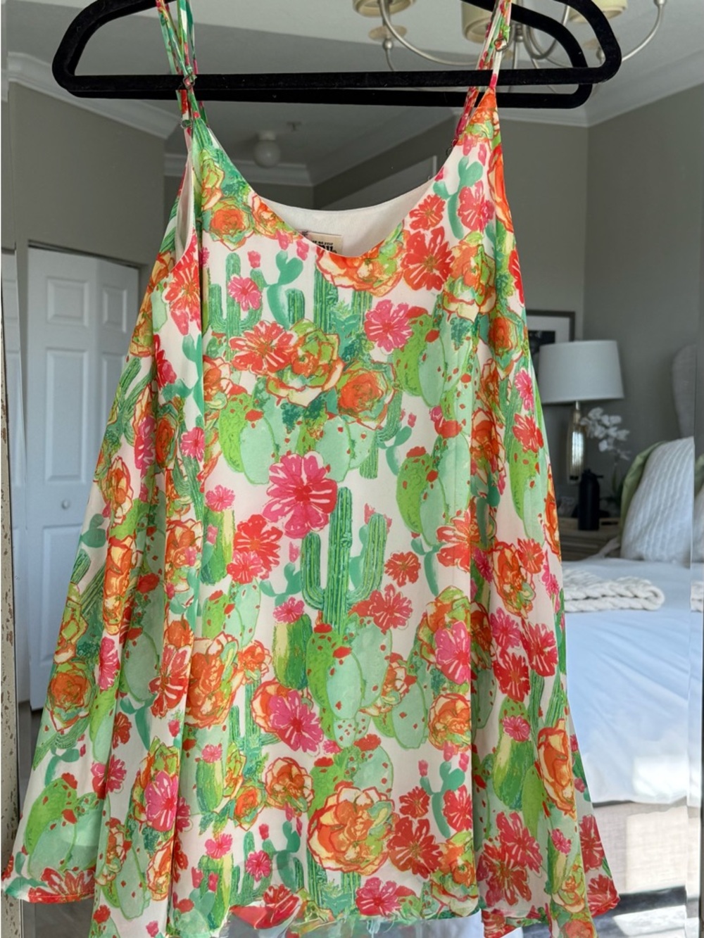 Show Me Your Mumu Bright Floral Cactus Print Mini Dress- Sz- S
